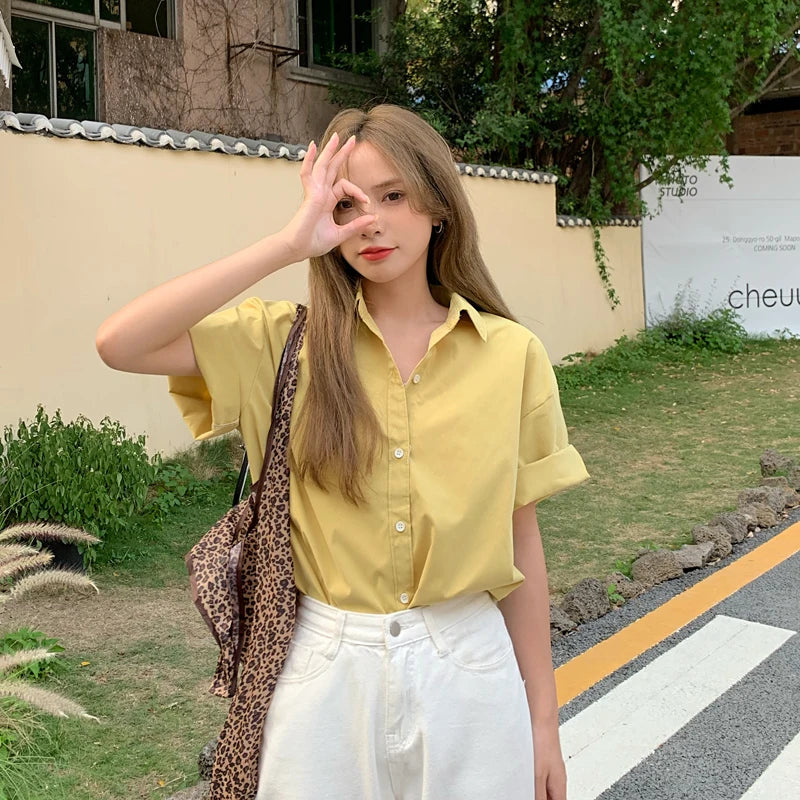 Ele ort Sve irt Vintage Hong Kong Sle Women's Busin Casual Mid-Length Commute irt Other Material 00%