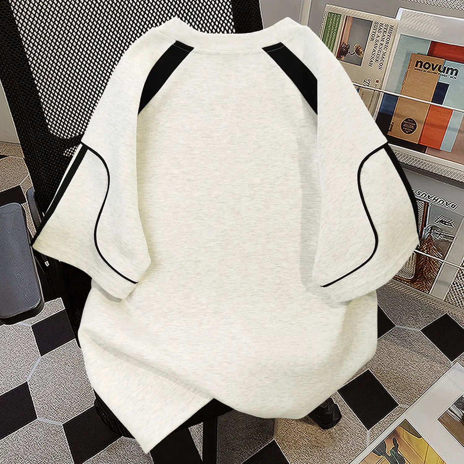 Korean style summer high street men and women trend splicing round neck short sleeved couple loose hip-hop casual T-shirt top