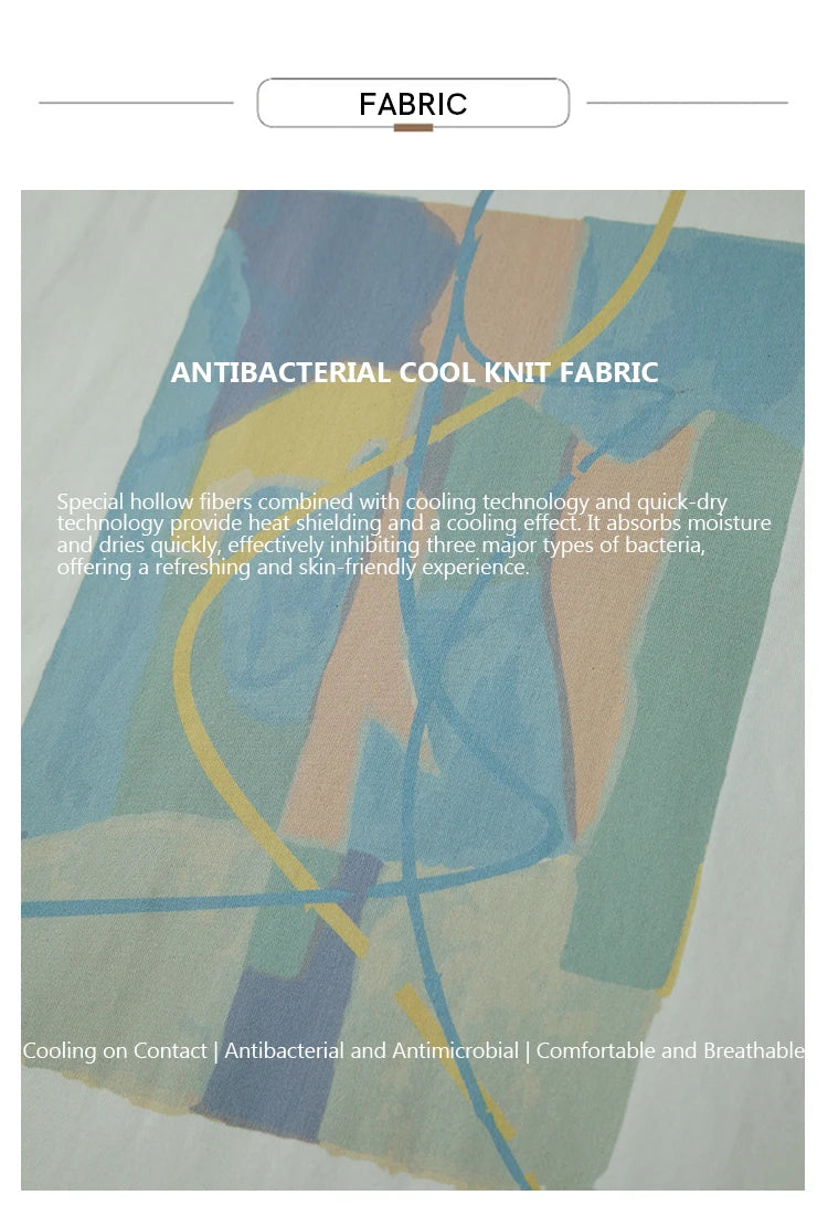 Amii Minimalist Summer T-shirt Women Irregular Design Tops Casual O-neck Abstract Print Loose Dropped Shoulder T-shirt 12522081