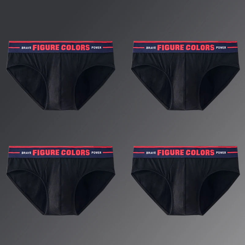 4pcs Men's Briefs Underwear Sexy Antibacterial Men's Panties Underpants Male U Convex boxer briefs for Man Absorbent Elastic