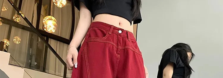 Streetwear Casual Cargo Pants for Women 2025 New Bottoms Straight Trousers Fashion Pockets Korean Pantalon Femme