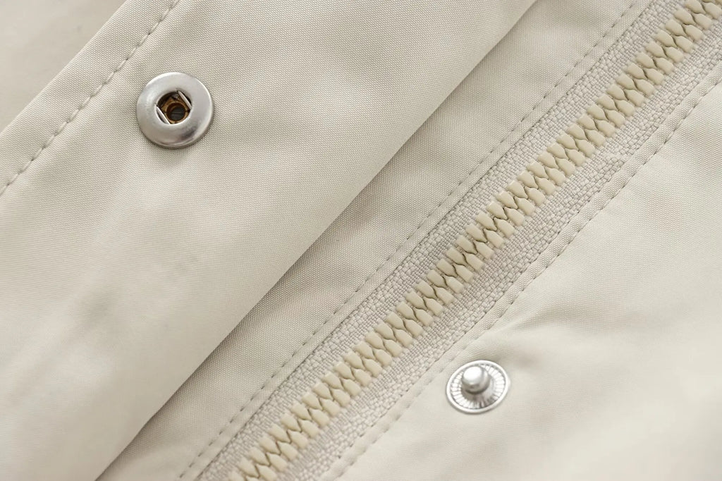 DUOPERI Women Fashion Spring Autumn Solid Jacket with Hat Long Sleeves Female Chic Lady Casual Outfits