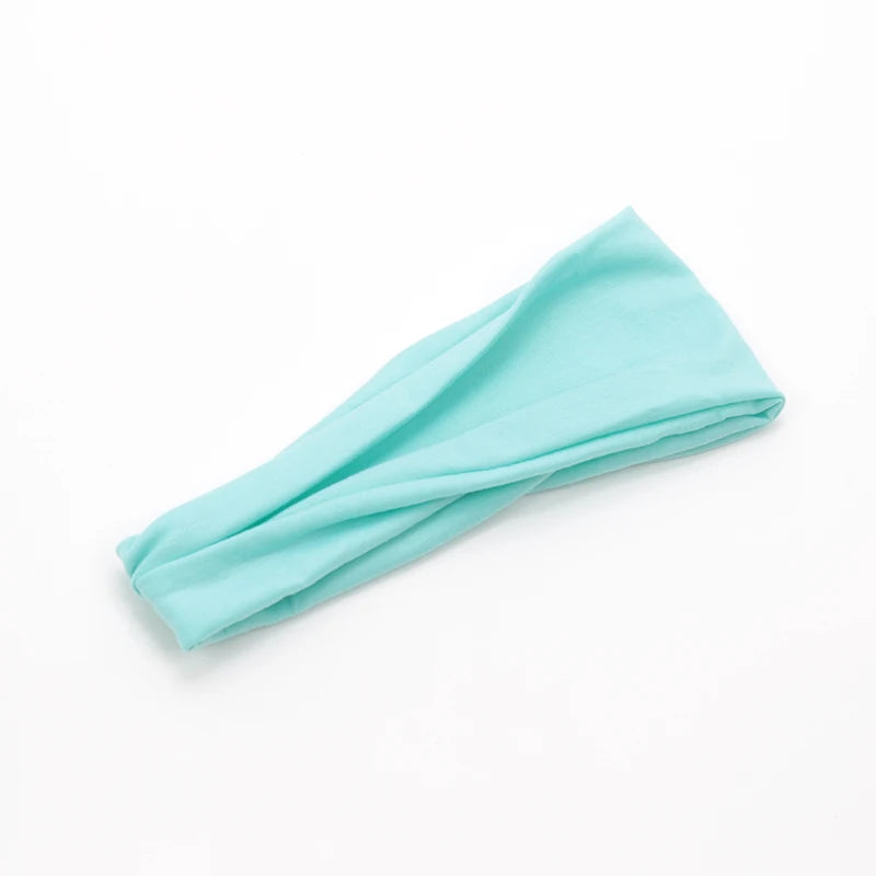 New Women Solid Color Elastic Hair Bands Yoga Headband Fashion Turban Makeup Hair Hoop Vintag Knotted Headwrap Hair Accessories