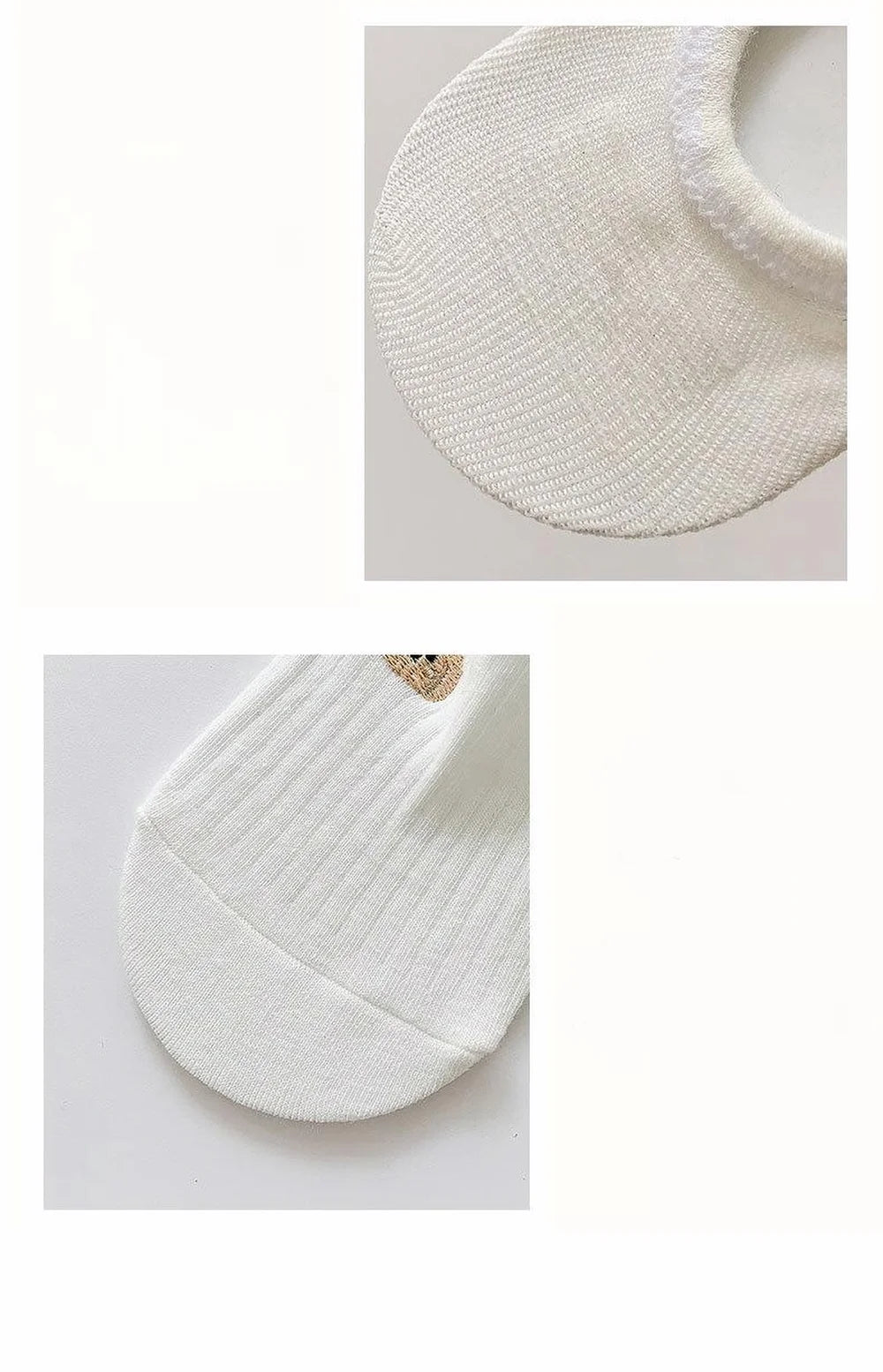 10 Pairs Women's boat socks summer white animal and plant cute embroidery invisible socks silicone anti slip socks