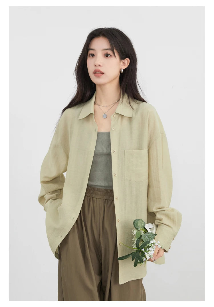 CHIC VEN Women Long Sleeve Shirts Solid Loose Casual New Style Design Back Hollow Out Shirt Female Blouse Spring Summer 2025