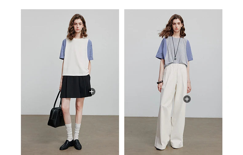 TOYOUTH Women Short Sleeve T shirt 2025 Summer New Casual Tops 8521071