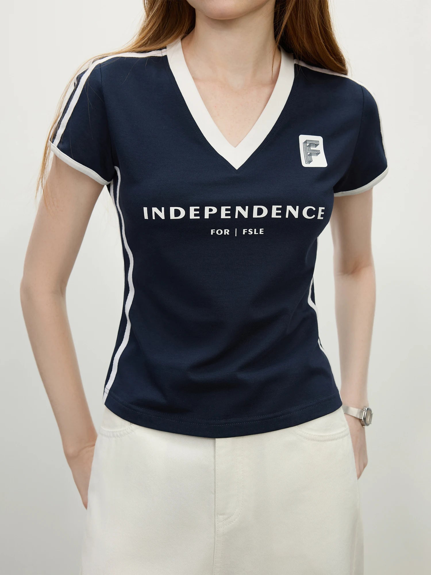 FSLE 2025 Summer Sporty Cropped Jersey Tee Petite Racerback Gym to Street Y2K Aesthetic Breathable Split Hem Reflective Trim