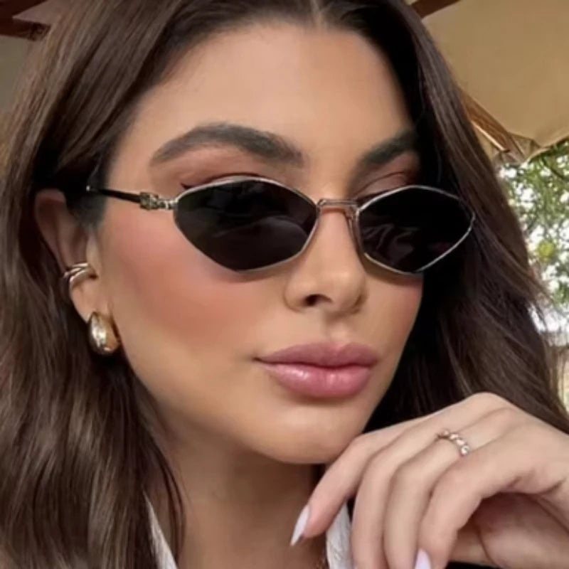 Women Metal Sunglasses Men 2025 Brand Fashion Vintage Hexagonal Ladies Sun Glasses Shades Unique Metal Frame Punk Eyewea