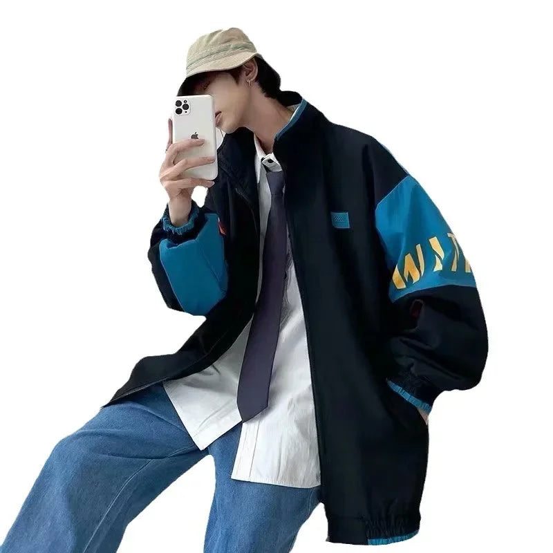 2022 Autumn Vintage Japanese Style Loose Fit Men's Work Jacket Casual Trendy Baseball Uniform Cardigan