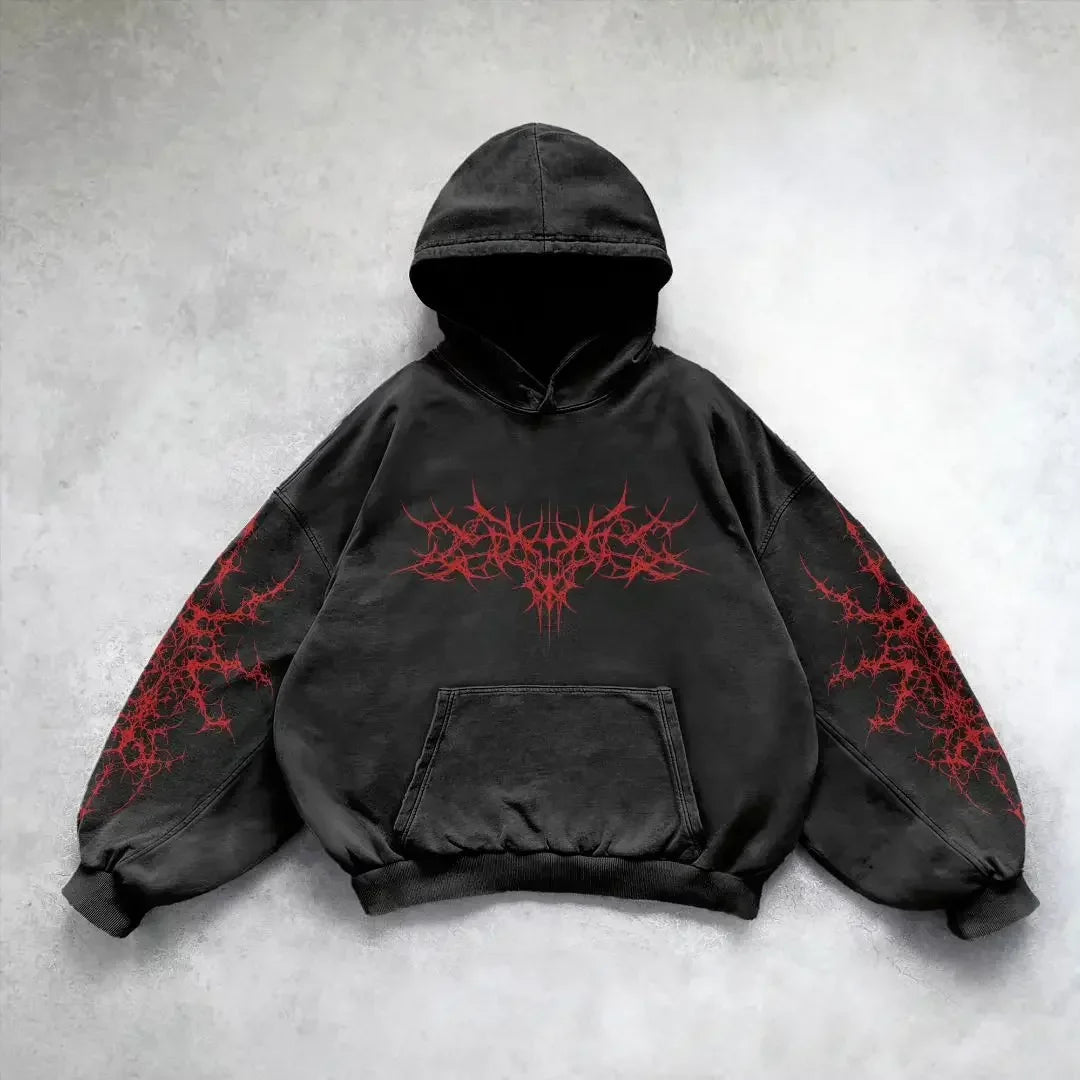 Y2k Zip Up Hoodies Vintage Fashion Print New Harajuku Hip Hop Long Sleeve Coats Loose Hooded Sweatshirt Men and Women Streetwear