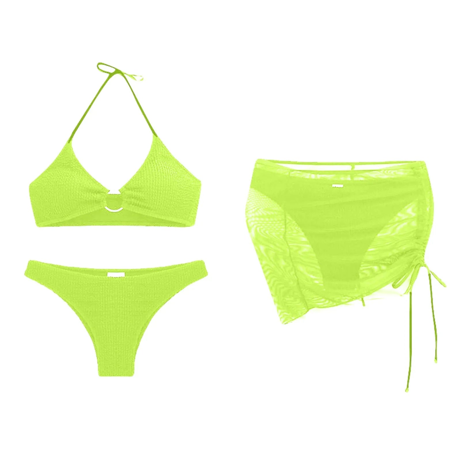 Women'S Summer Beach Swimwear Bikini Cover Up Four Piece Sexy Mesh Cover Up Three Pointed Bikini Swimsuit Fashion Beachwear