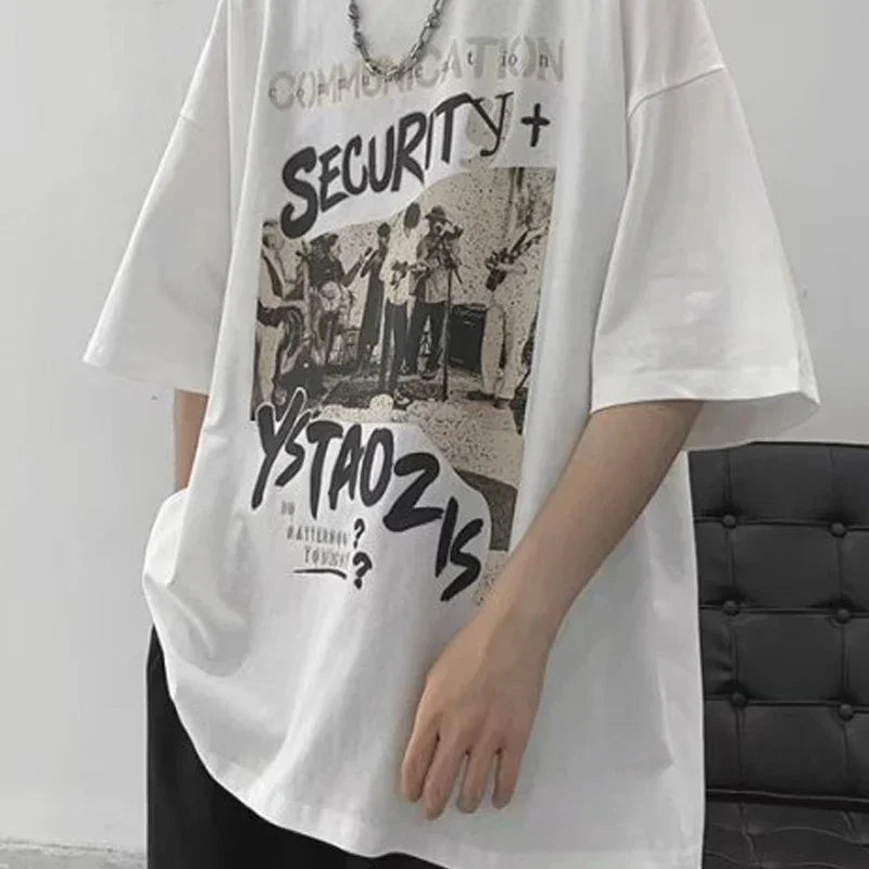 Hip-hop Women's T-shirt Oversized Streetwear Vintage T Shirt Grunge Harajuku Short Sleeve Y2k Tops Female Fashion Clothes Tee