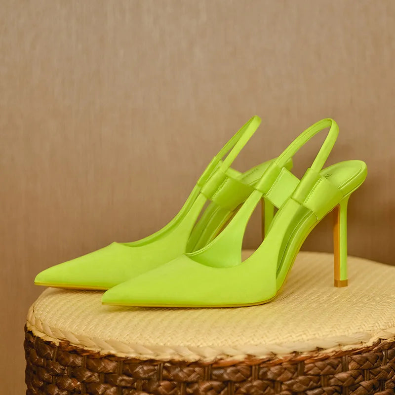 Luxury 2024 Pink Pointed High Heels Women's Slender High Heels Elegant New French Style Headed High Quality Summer Sandals