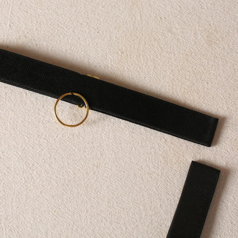 Cross-border new black mesh heavy-duty push-up bra with steel ring garter belt sexy sister lingerie set neck strap