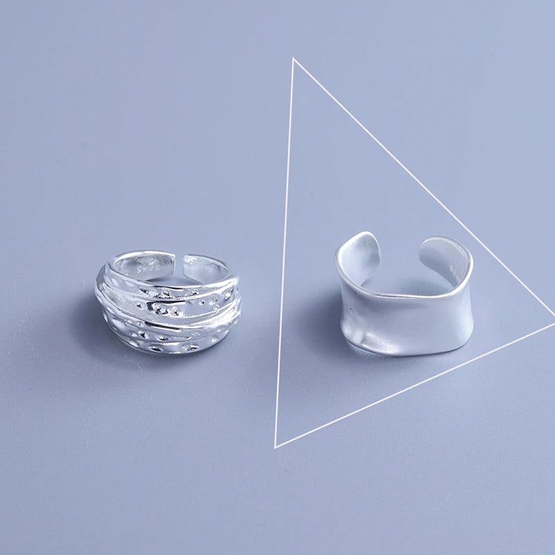 VENTFILLE 925 Sterling Silver Irregular Ring for Women Geometry Versatile Minimalism  Accessories Jewelry Gift Dropshipping