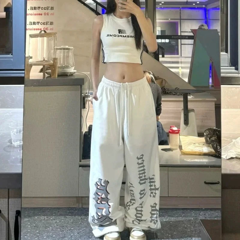 Vintage Y2k Baggy Joggers Sweatpants Woman Oversized Harajuku Korean Fashion Sports Pants Streetwear Hip Hop Trousers