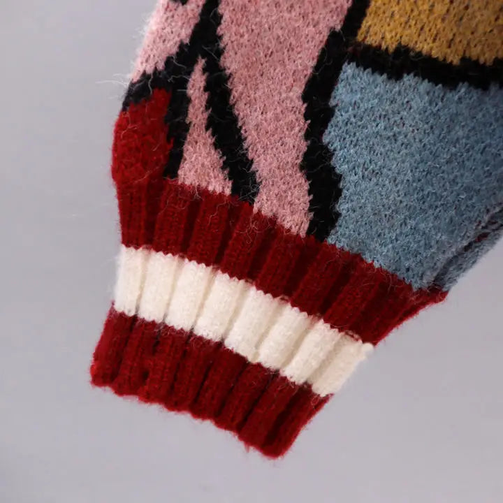 Disney Knitted Cardigan Japanese Donald Cartoon Sweaters for Women Coat Female Autumn and Winter Loose Wild Thicken Kawaii Tops