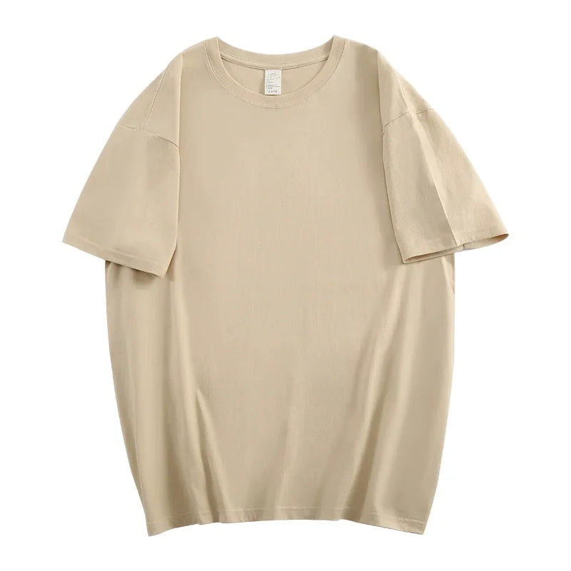 Oversized Summer T shirts for Women Men Brown Casual Female Korean Streetwear Tees Unisex Basic Solid Young Cool Tops