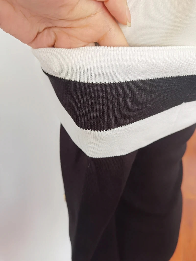 Hot Girl Off Shoulder Long-sleeved Knitted Dress Women's Autumn Fake Two-piece Shirts Spliced Sexy Wrapped Hip Short Dress