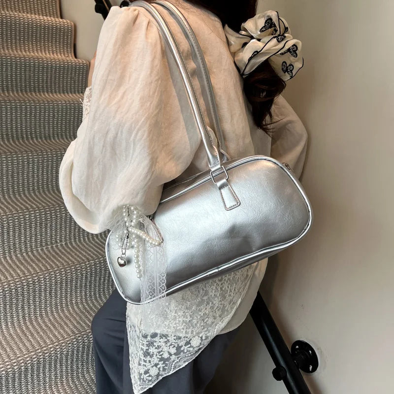 Silver Ballet Sle Large Capaci Women's Handbag Pillow Bag Versatile Underarm Bag Single oulder Bag for Young Women