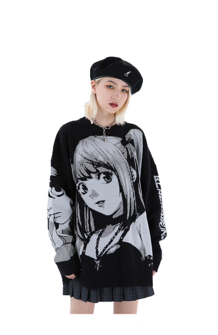 Women Hip Hop Streetwear Harajuku Sweater Vintage Japanese Style Anime Girl Knitted 2023 Cotton Pullover Sweaters Female Clothes