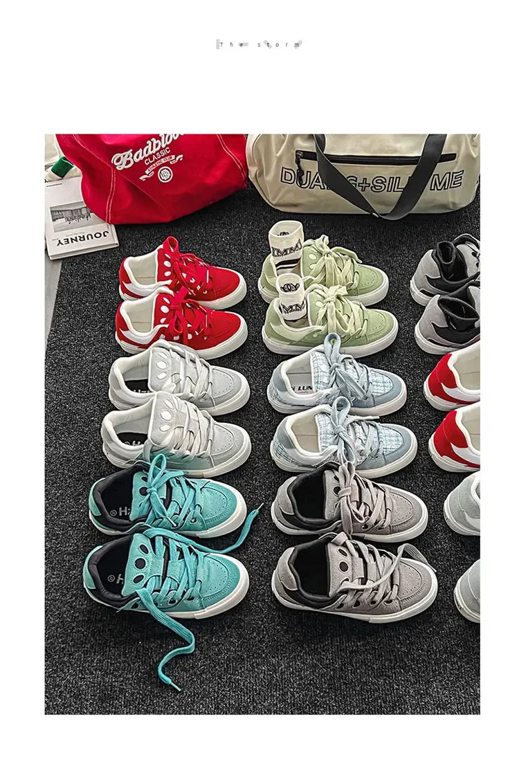 2025 trend men's casual shoes small white shoes board shoes Daddy shoes size