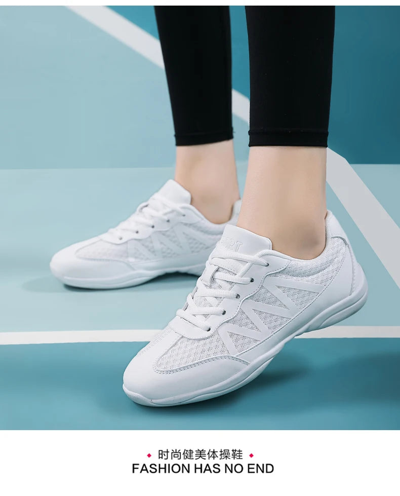New cheerleading shoes Children's dance shoes Competitive aerobics shoes Fitness shoes Women's white jazz sports shoes 2105