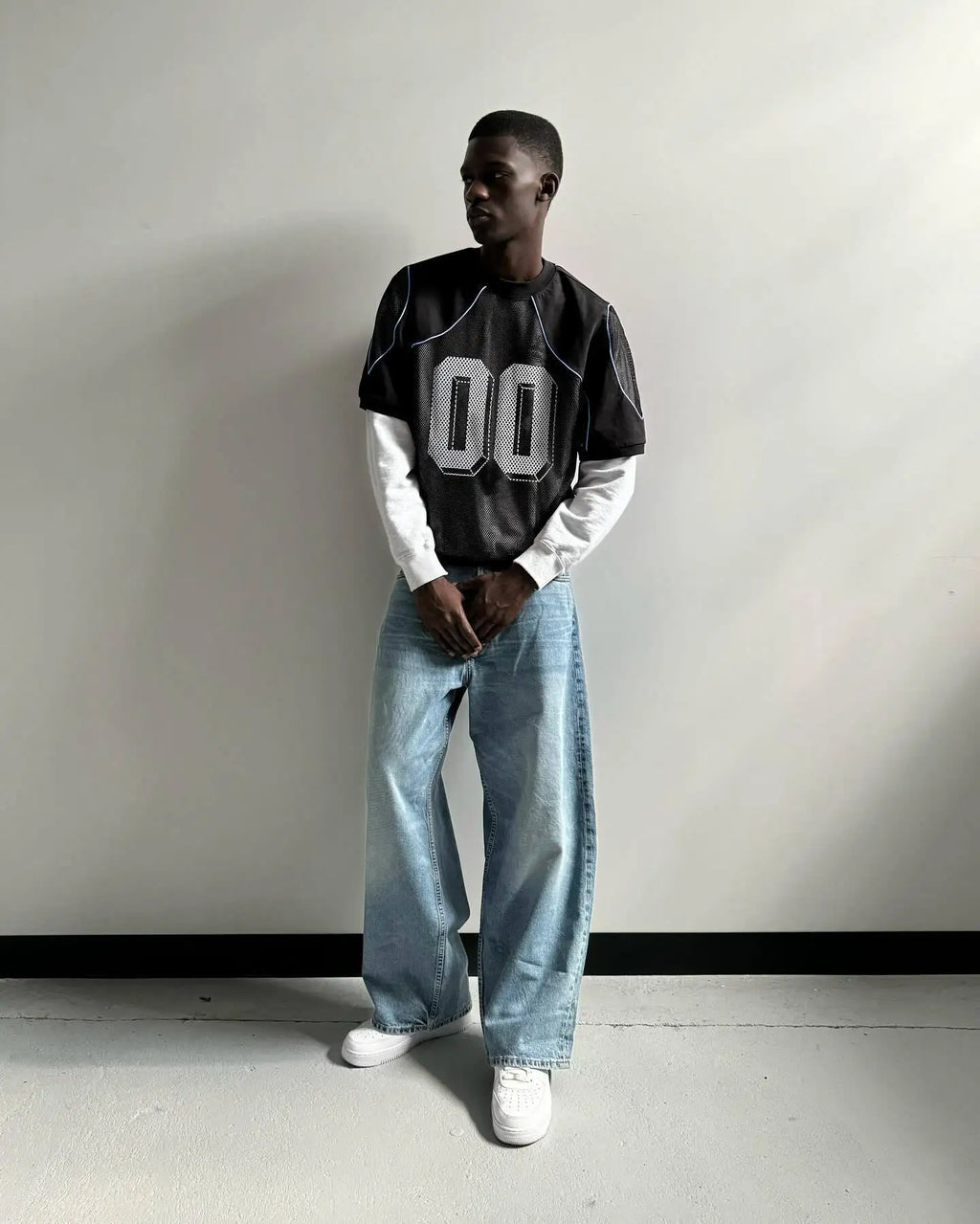 Summer European/American Fashion Mesh Patchwork Loose Top for Men Digital Pattern Printed Breathable Sportswear Couple Jersey