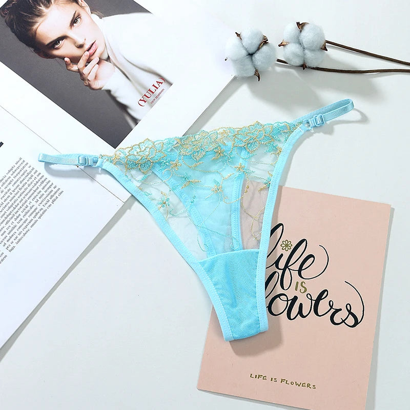 Women Lace Thong G-string Panties Sexy Floral Underwear Transparent Women's Panties Female Underpants Lingerie