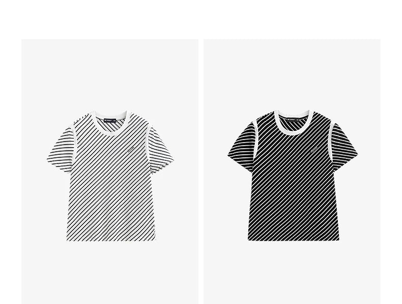 TOYOUTH Women Short Sleeve Striped T shirt 2025 Spring New Tops 8521021