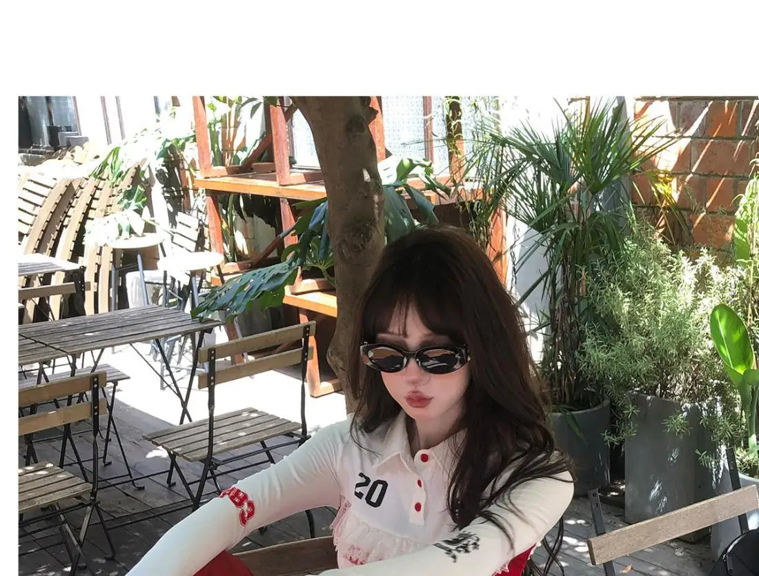 Dophee Original Spice Girls Elastic Waist All-match Loose Straight Wide Leg Pants Cute Bow Printed Splicing Lace Casual Trousers