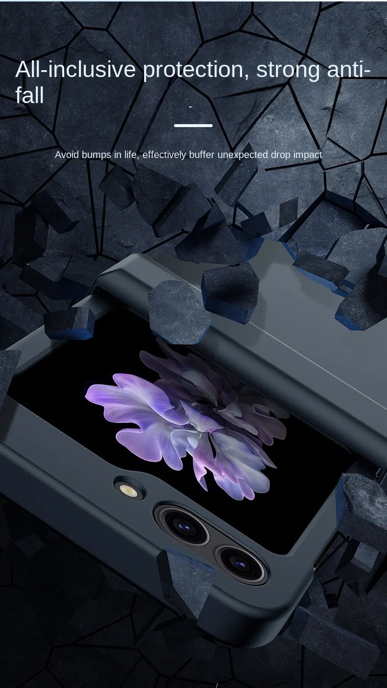 Skin Feel Hard Shell Phone Case for Samsung Galaxy Z Flip 6 5 4 3  Flip6 Flip5 Flip4 Flip3 5G Hinge Protection Shockproof Cover