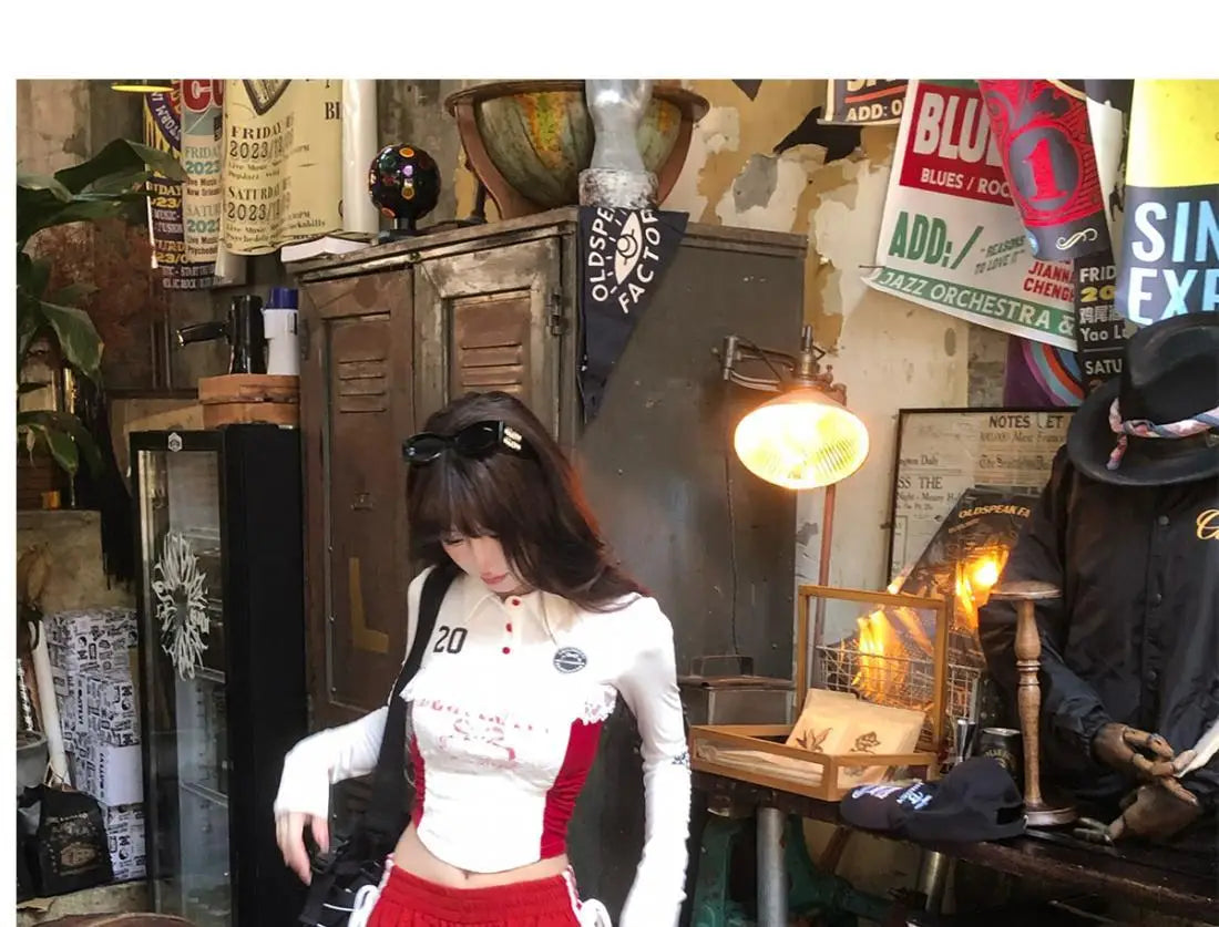 Dophee Original Spice Girls Elastic Waist All-match Loose Straight Wide Leg Pants Cute Bow Printed Splicing Lace Casual Trousers