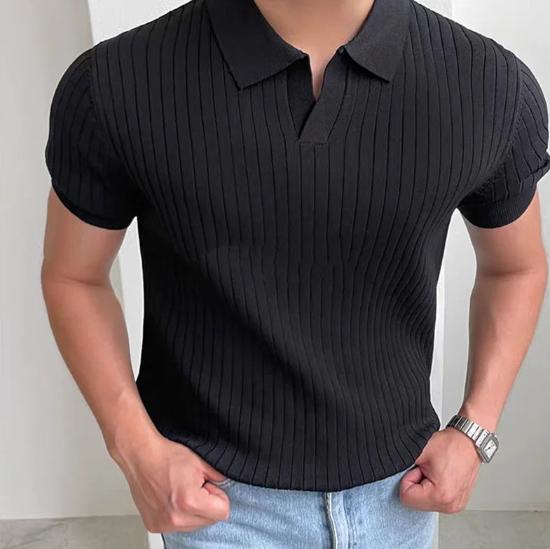 Men's Golf Polo Shirt High end Fashion Open neck Quick drying Shirt Polo Knitted Shirt Sports and Leisure Slim fit T-shirt