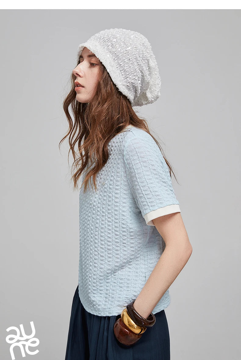 TOYOUTH Women Short Sleeve T shirt 2025 Spring New Tops 8521006