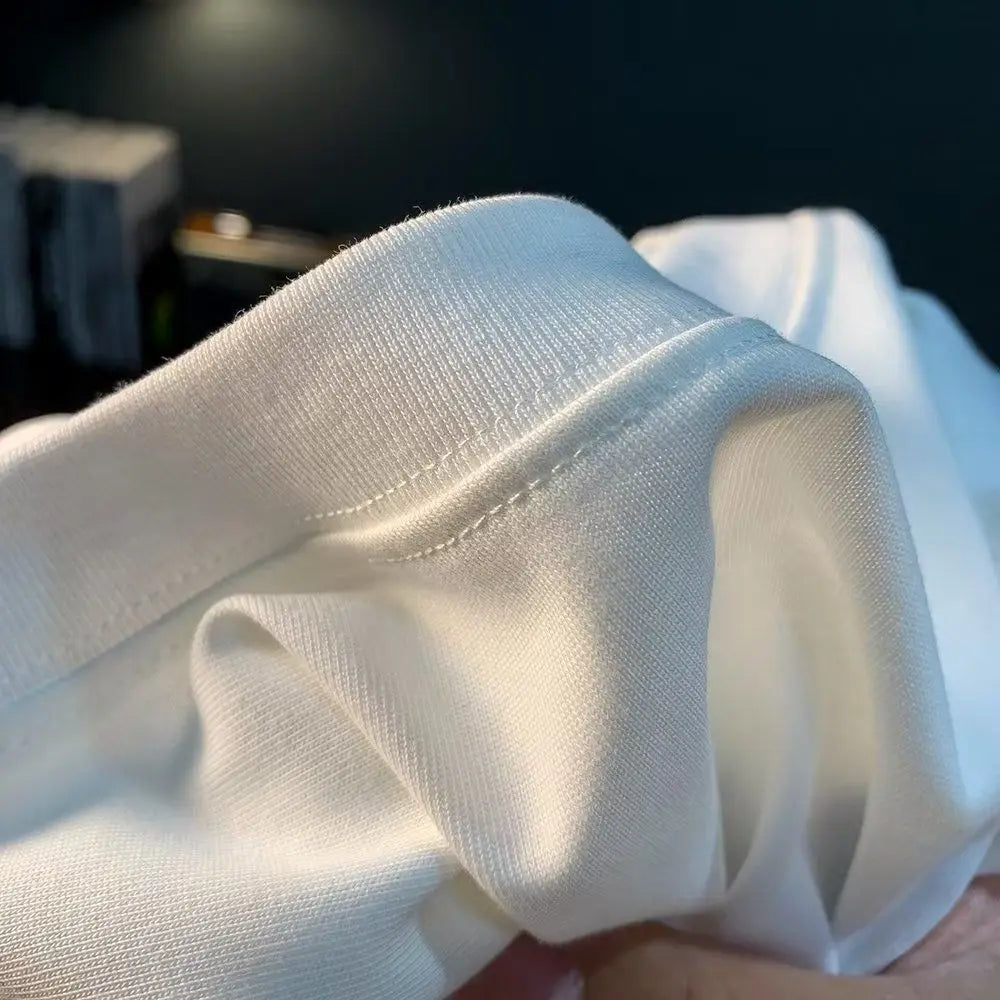 Summer Men's Cotton T-shirt Oversized Loose  Retro Trendy Printed Top High Quality Men's Clothing High Street Fashion Sweatshirt