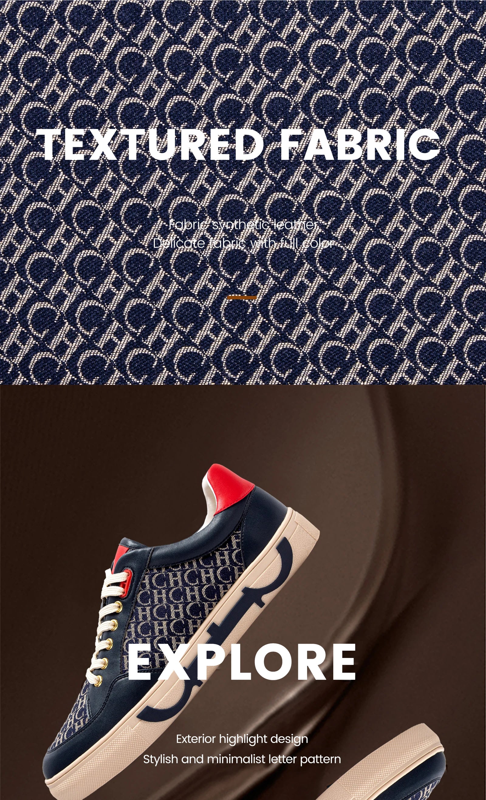 Popular men's casual shoes luxury brand flat lace-up shoes monogrammed breathable comfortable casual shoes