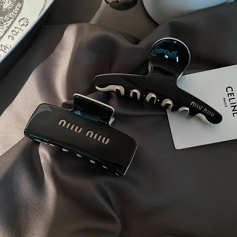 Hot Selling Lazy Acetic Acid Grab Clip Commuter Fashion High-grade Double-sided Hair Clip Back Hair Clip Shark Clip Women