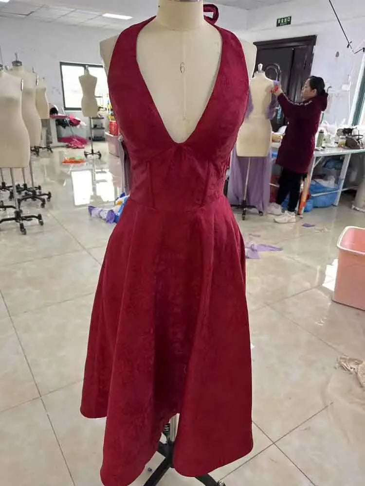 NIDANSSI White Jacquard Pleated Evening Party Dress Women Robes Backless Elegant Sexy Dress Bodycon Long Summer Dress Vestidos