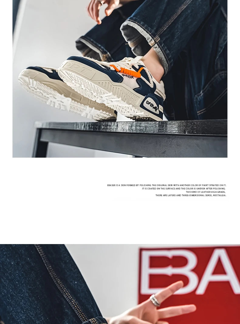 2025 New Summer Men's Shoes Original Casual Flat Shoes Sport Thick Bottom Increased Height Bread Trendy Shoes Skateboard sneaker