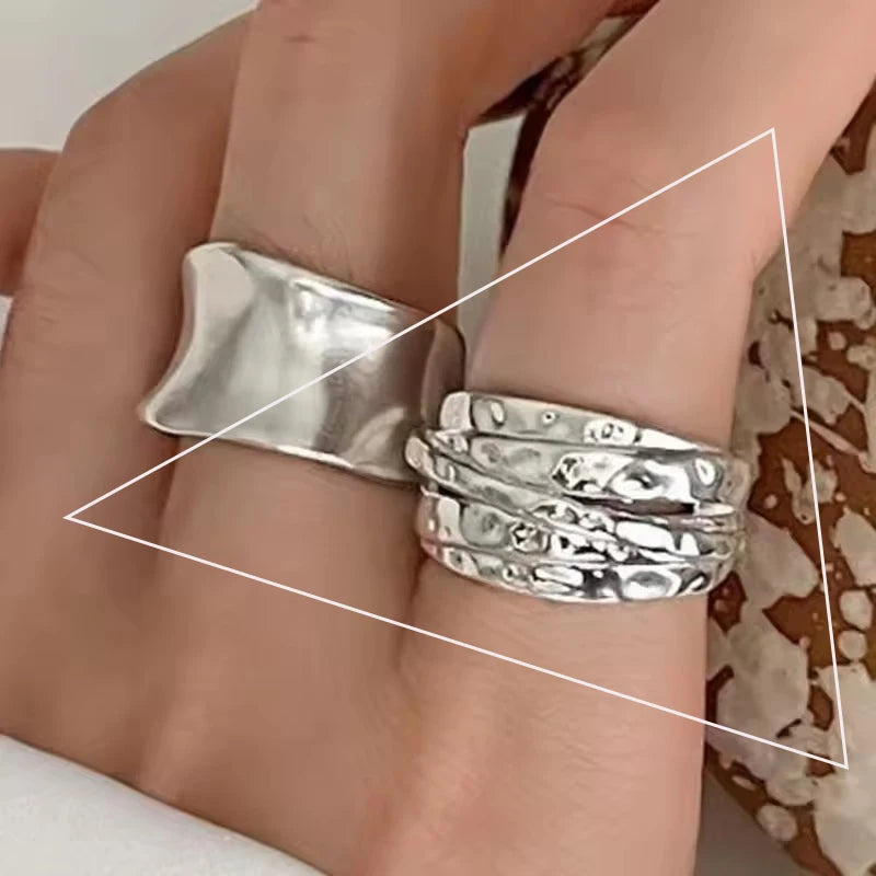 VENTFILLE 925 Sterling Silver Irregular Ring for Women Geometry Versatile Minimalism  Accessories Jewelry Gift Dropshipping