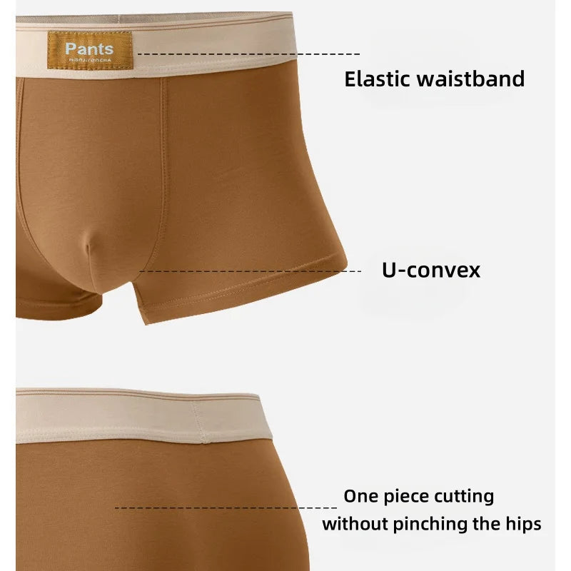 3pcs Men Panties Cotton BoxerShorts Man Underwear Mens Boxers Breathable U Convex Male Underpants Sexy Trunks