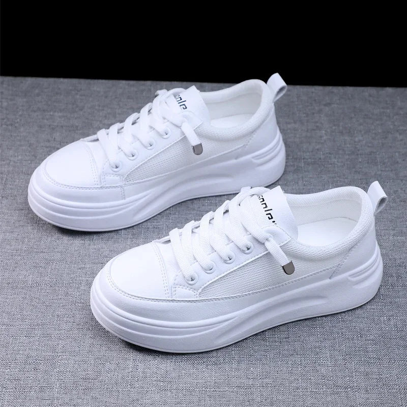 2025 Fashion Mesh Casual Shoes Flats Women Lace Up Dames Sneakers Platform Round Toe Zapatillas Casual Mujer for Summer Spring