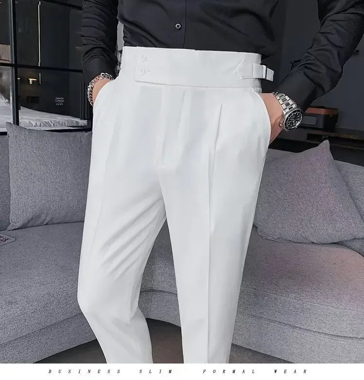Men's Straight-leg High-waisted Casual Suit Pants High-end Feelslims Slimming Effective Spring Autumn Seasonal Pants