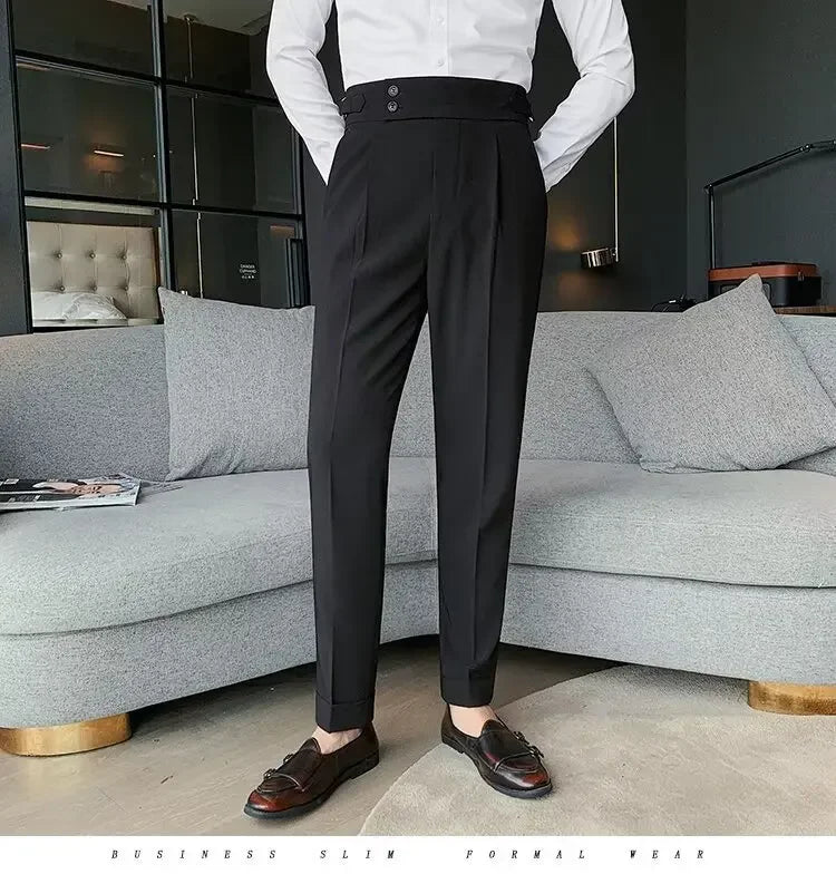 Men's Straight-leg High-waisted Casual Suit Pants High-end Feelslims Slimming Effective Spring Autumn Seasonal Pants