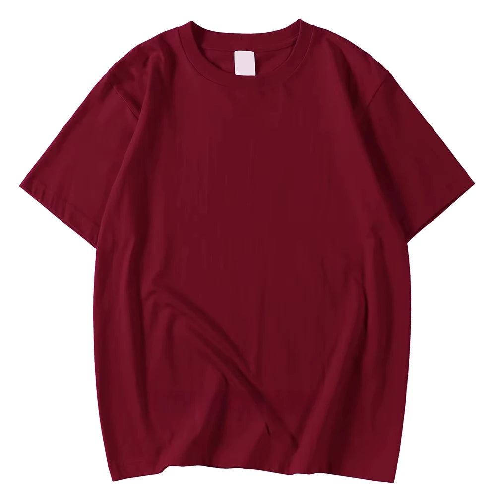 New Candy Color 100% Cotton T-Shirts Men Women 14 Colors Oversized Short Sleeves High Quality Brand Tee Clothing Soft T Shirts