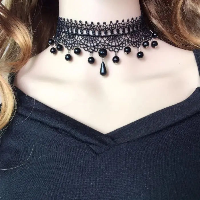 Girl Black Lace Choker Necklace For Women Trendy Neck Chain Collarbone Necklaces Punk Lolita Gothic jewelry For Girls Vintage
