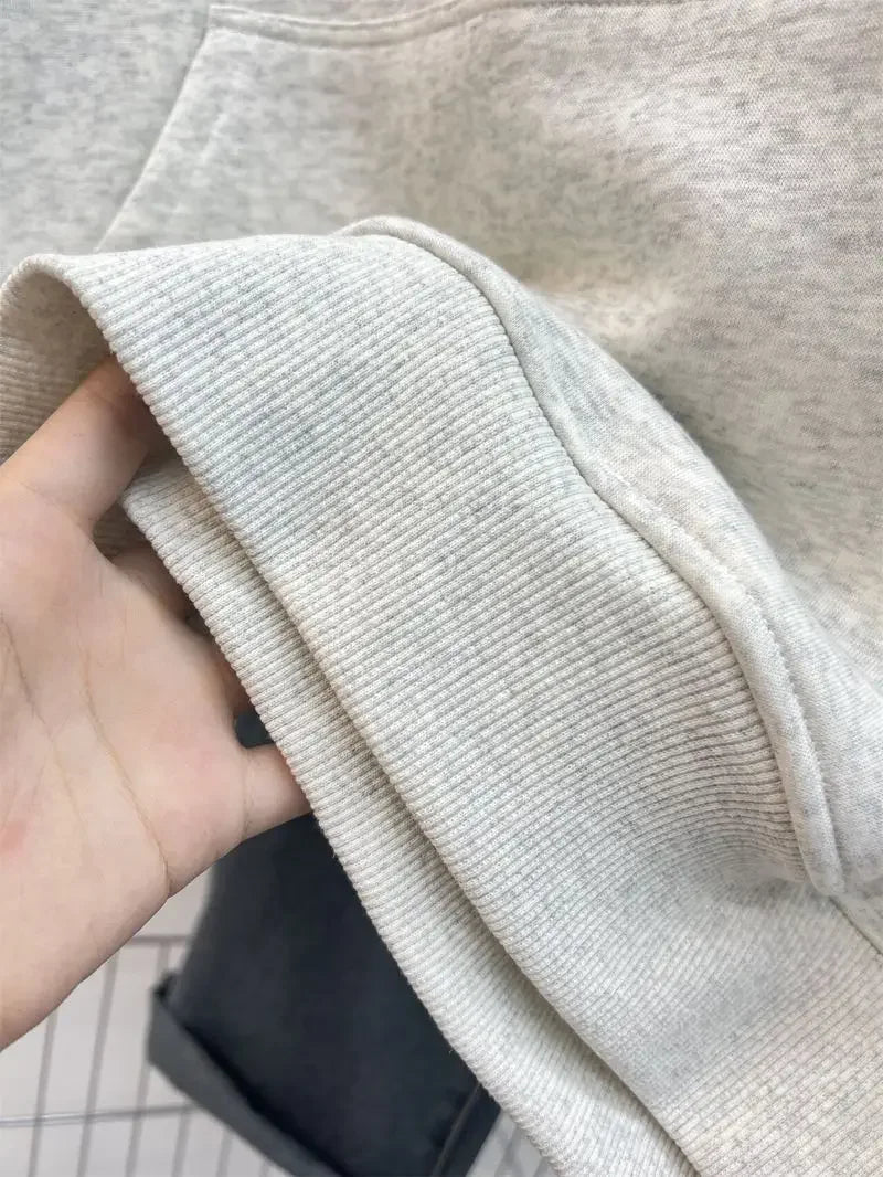 Casual versatile small hooded couple sweatshirt for women, American retro Hong Kong style chic lazy style jacket and top for men