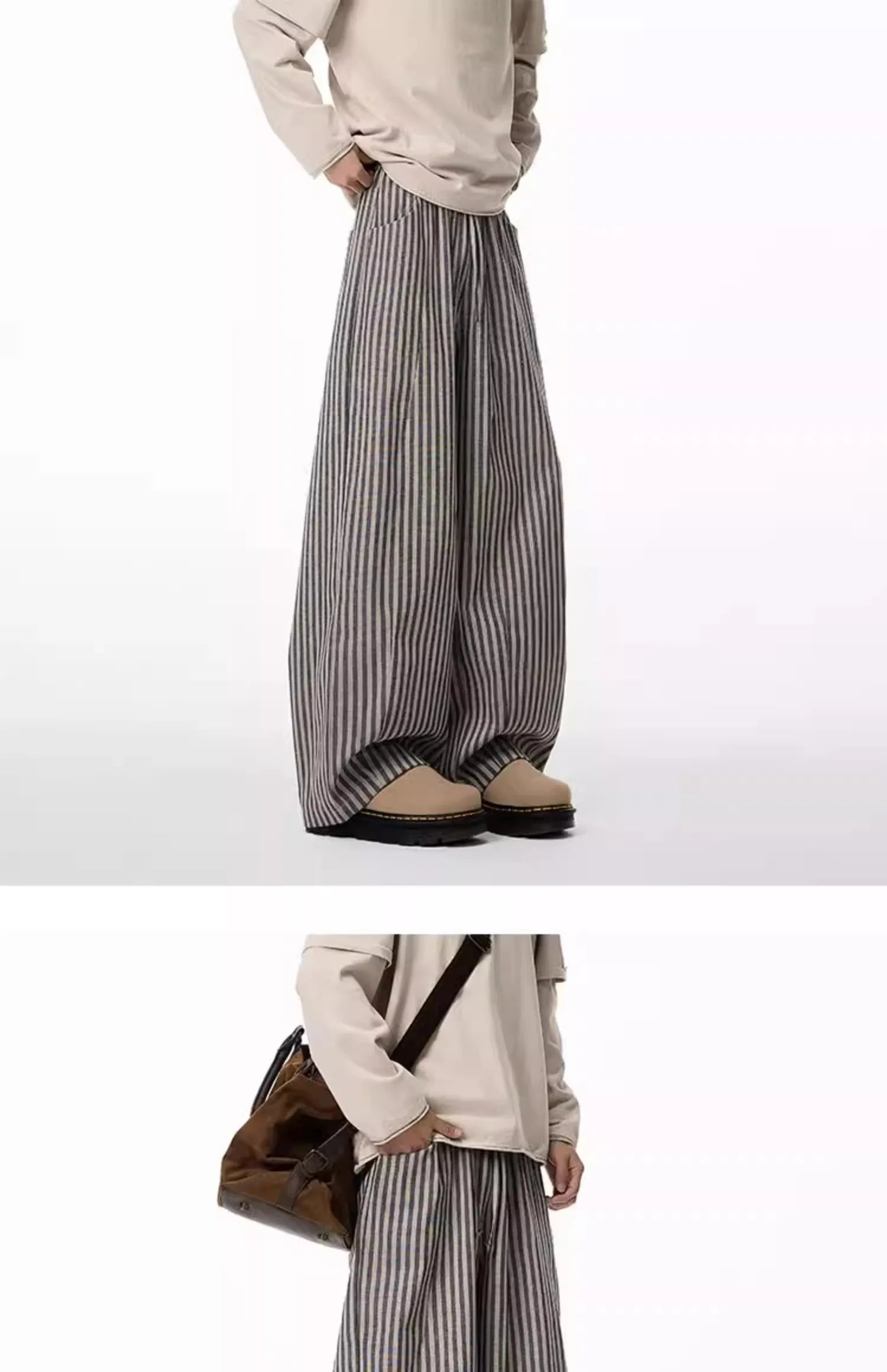 Women's Black Gothic Striped Long Pants Baggy Sweatpants Harajuku Y2k Emo Vintage Oversize Trousers Japanese 2000s Style Clothes