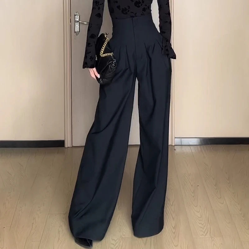2024 Ultra High Waist Wide Leg Pants Straight Drooping Spring and Summer All-Match Trousers Thick Suit Pants Mop Pants